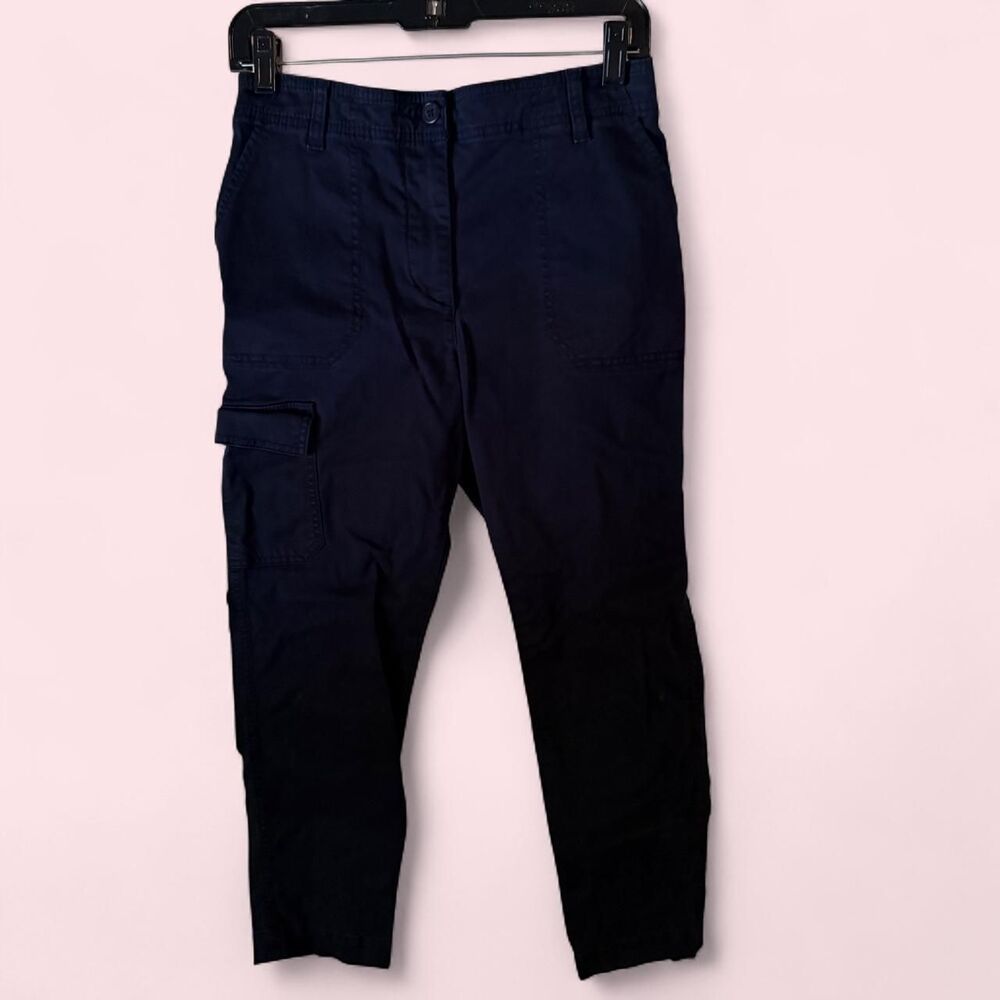 Talbots Pants Women 6P Navy Slim Cargo Trousers Utility Outdoor Casual